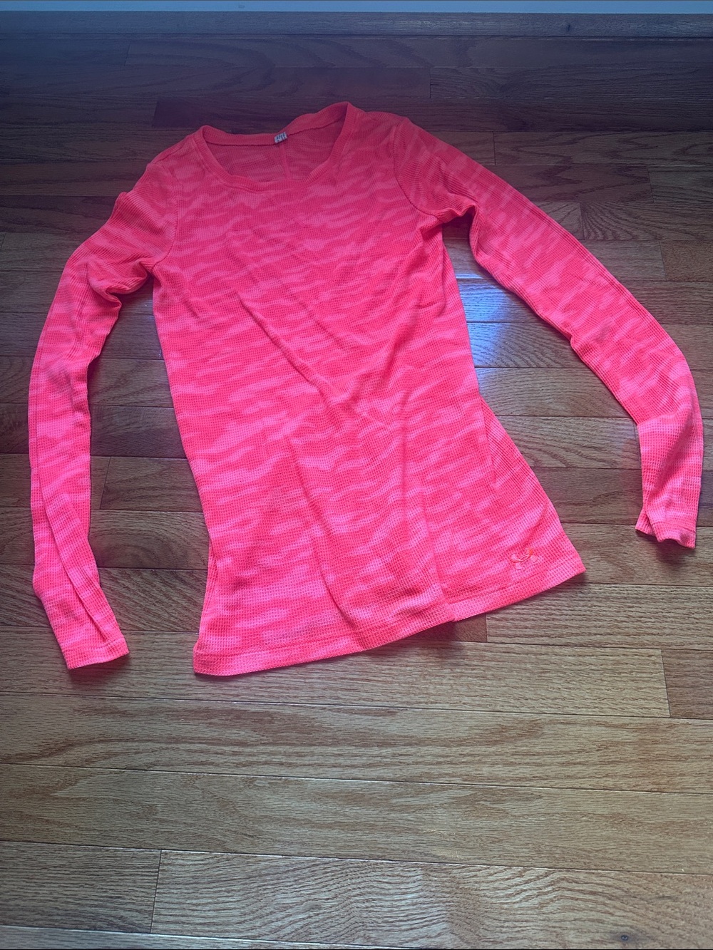 Under Armour Bright Neon Coral Athletic Waffle Top
